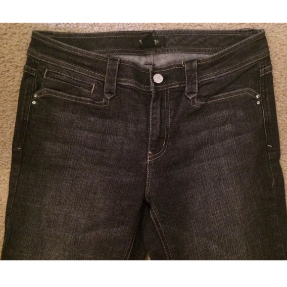 WHBM Boot Leg Denim Jeans Embossed Pocket Black - Picture 4 of 7